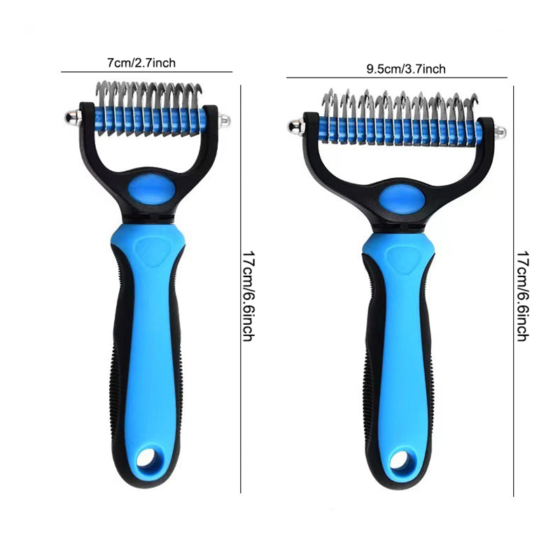 Dematting Comb for Dogs and Cats, Undercoat Rake Pet Brush for Long Hair, Deshedding Dog Brush Removes Tangles Knots and Loose Fur, Grooming Tool for Thick Coats