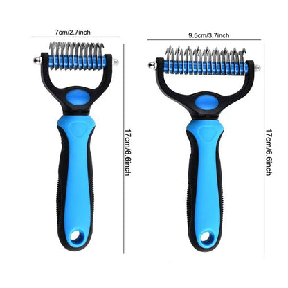 Dematting Comb for Dogs and Cats, Undercoat Rake Pet Brush for Long Hair, Deshedding Dog Brush Removes Tangles Knots and Loose Fur, Grooming Tool for Thick Coats