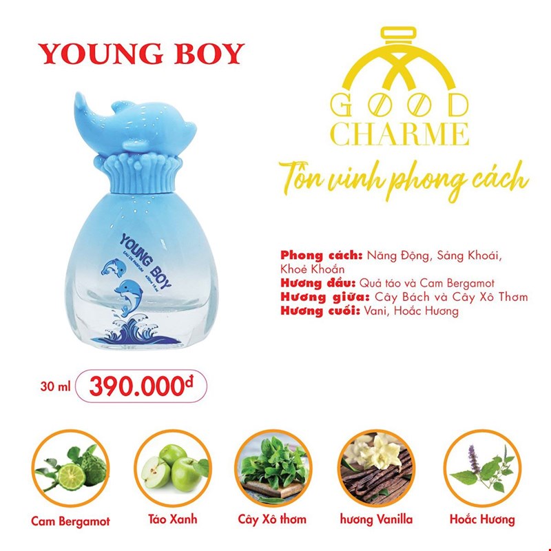 Nước Hoa Trẻ Em Charme Young Boy Cho Bé Trai 30ml